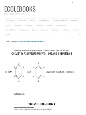 Chemistry As Levelform Five Notes Organic Chemistry 2