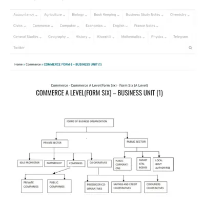 Commerce A Levelform Six Notes Business Unit 1