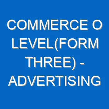 Commerce O Levelform Three Notes Marketing