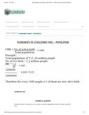 Economics As Levelform Five Notes Population