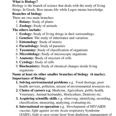 Form 1 4 Biology Notes