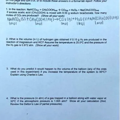 Gas Laws Questions And Answers Part 1