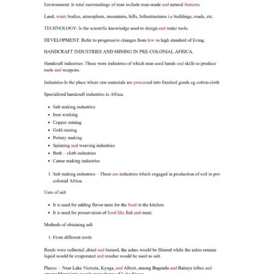 History O Levelform One Notes Development Of Economic Activities And Their Impact
