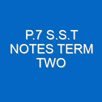 P 7 Term Two S S T Notes