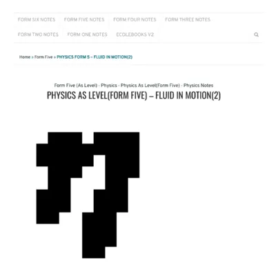 Physics As Levelform Five Notes Fluid In Motion2