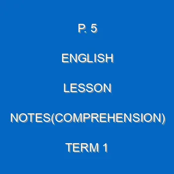 Primary Five Comprehension Notes