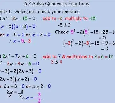 Quadratic Equations Questions And Answers