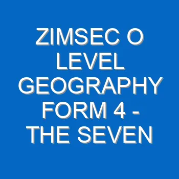 Zimsec O Level Geography Form 4 Ecosystems