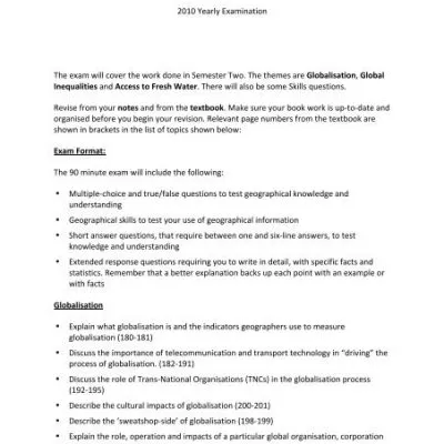 List Of Geography Questions Revision